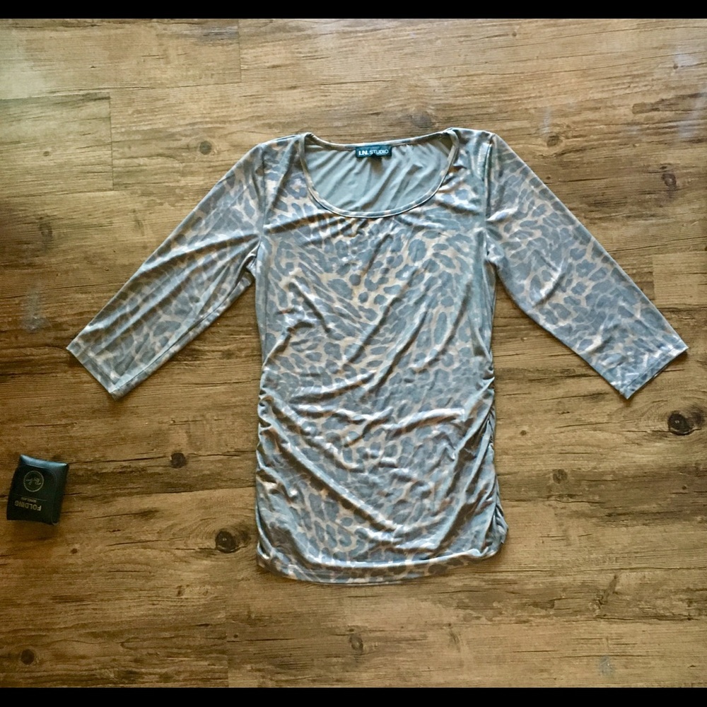 I.N. Studio Leopard Print Blouse